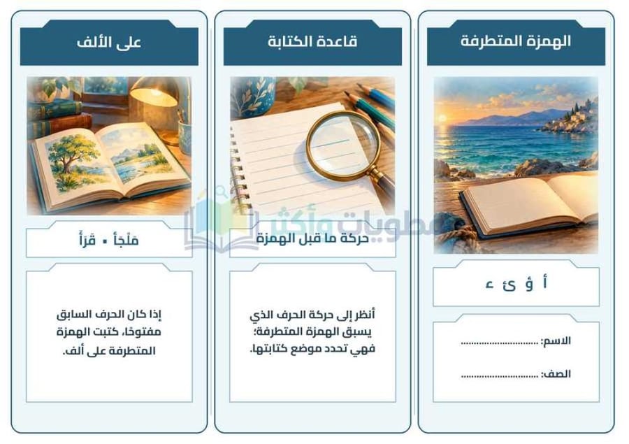 مطوية الهمزة المتطرفة لغتي رابع ابتدائي PDF
