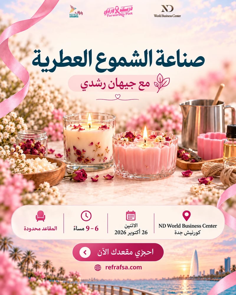 ٢٦ أكتوبر | صناعة الشموع العطرية | ورشة تفاعلية – أبعد من وردي