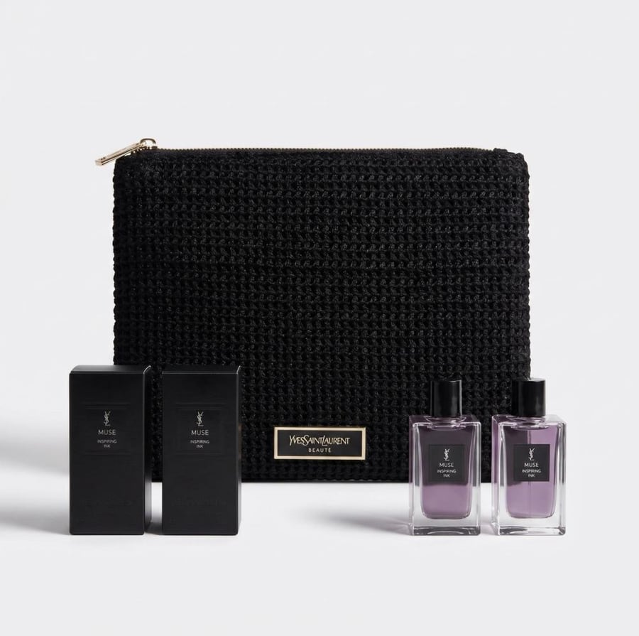 حقيبة مكياج + عطر 7.5 مل + عطر 7.5 مل