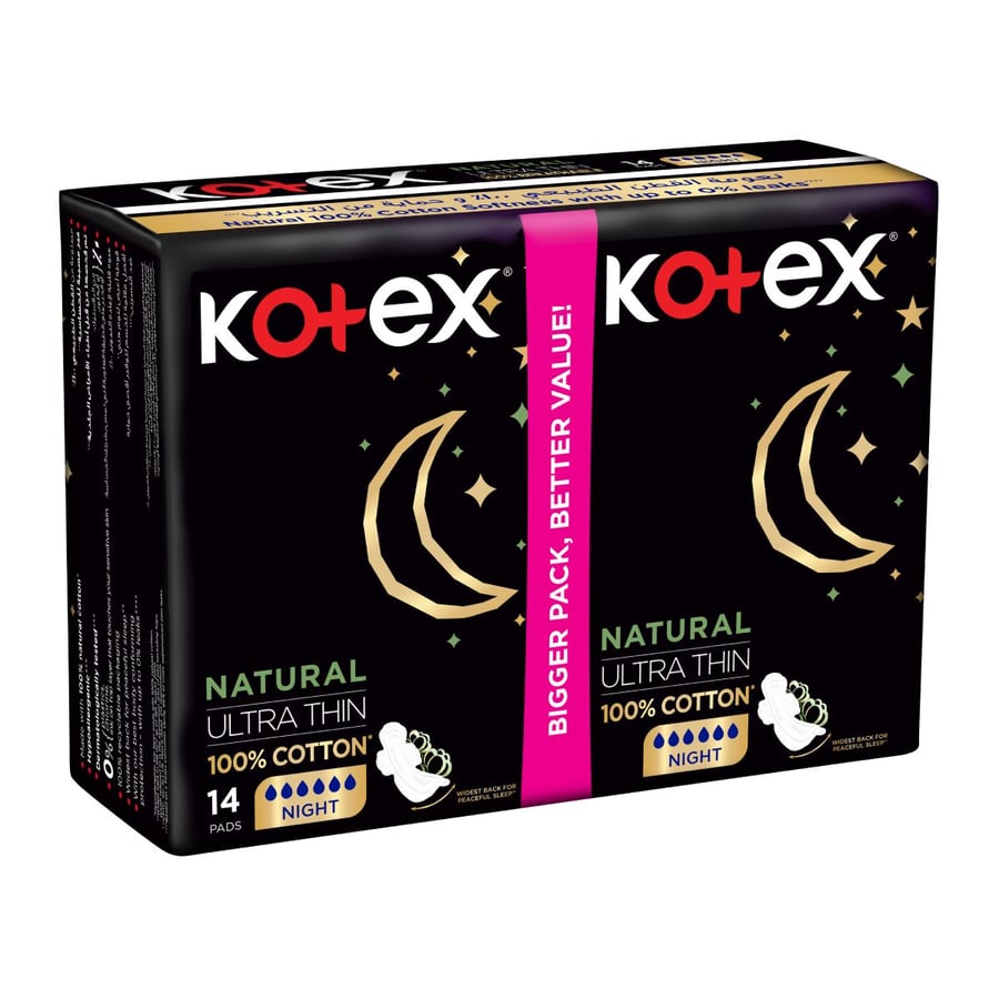 Cotex pads 14 pads natural ultra thin night with wings v2