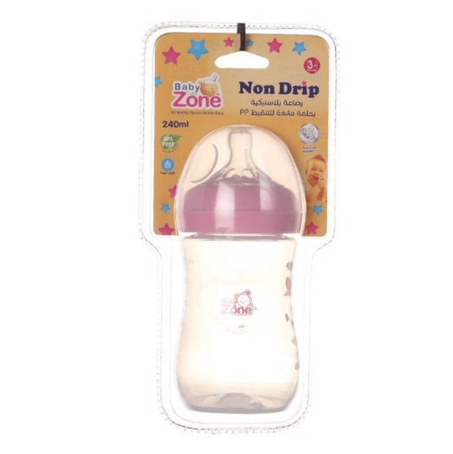 Baby Care Zone feeding 240 ml plastic with anti-drip nipple