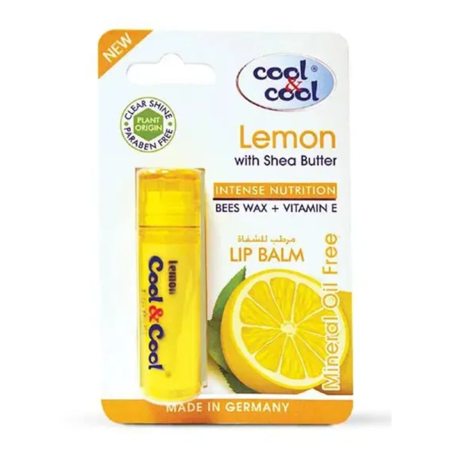 Cool and Cool lip balm 4.60 grams Antiseptic Nutrition Lemon with shea butter