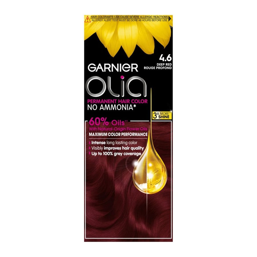 Garnier hair dye free from ammonia, first 4.6 dark red