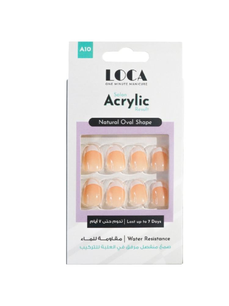 Luca artificial nails A10 natural oval French shape