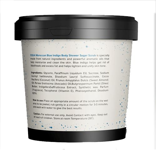 Celia sugar scrub 600 grams foamy with blue Moroccan Nile