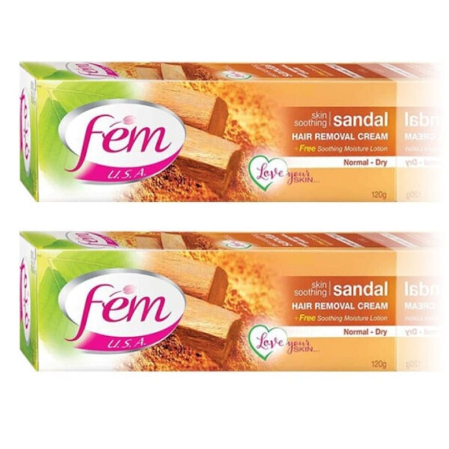 Vim hair remover 120g with sandalwood for normal to dry skin, 2 pieces, display