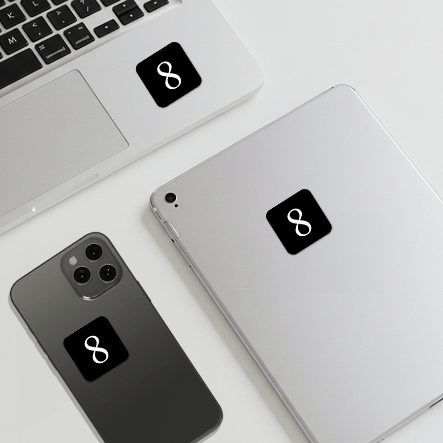 Sticker in the shape of the number 8