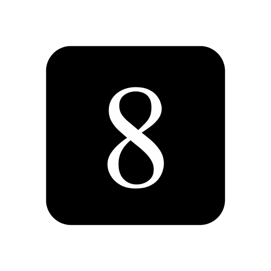Sticker in the shape of the number 8