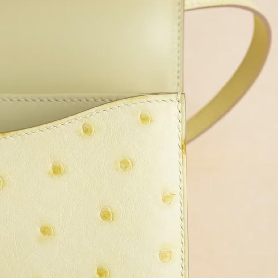 Constance 18CM Ostrich 0Y Limoncello GHW