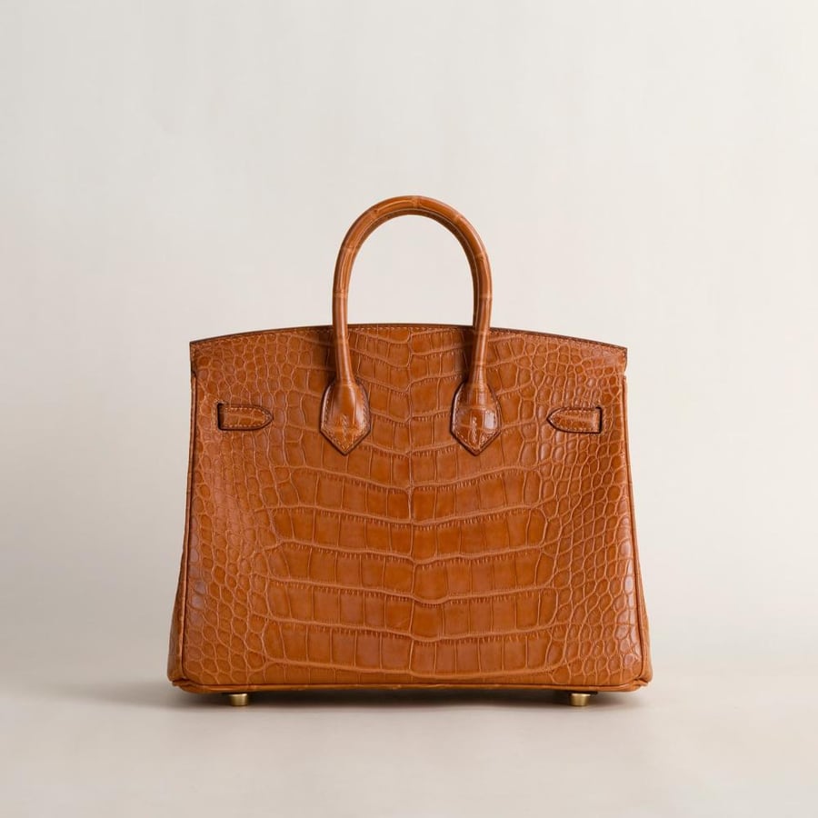 Birkin 25cm Matte Alligator Crocodile CC37 Gold GHW