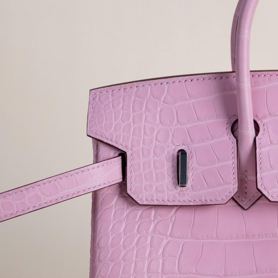 Birkin 25cm Matte Alligator Crocodile 5P Pink PHW