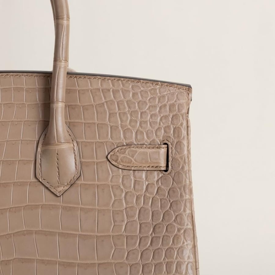 Birkin 30cm Matte Porosus Crocodile 0M Chai GHW