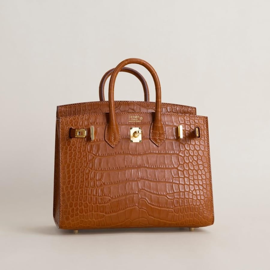 Birkin 20cm Matte Alligator Crocodile CC37 Gold GHW