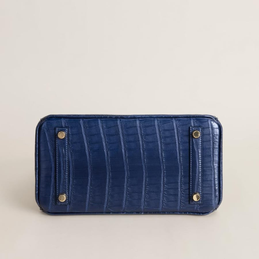 Birkin 25cm Matte Alligator Crocodile 73 Bleu sapphire GHW