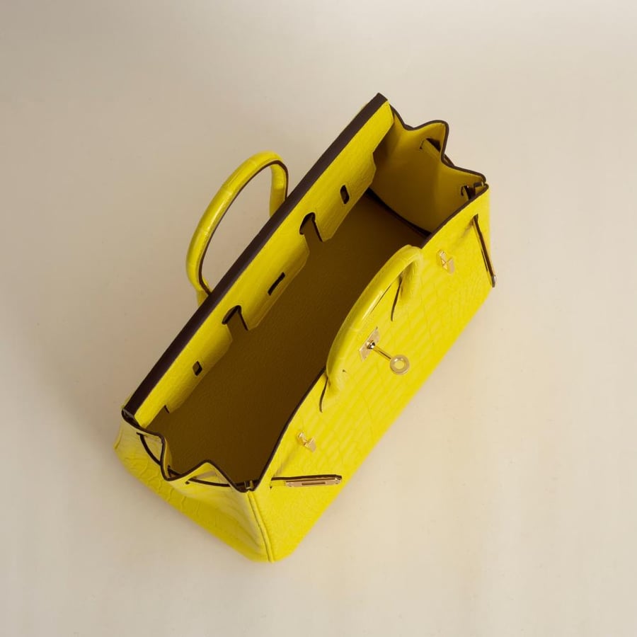 Birkin 25cm Matte Alligator Crocodile M9 Mimosa GHW
