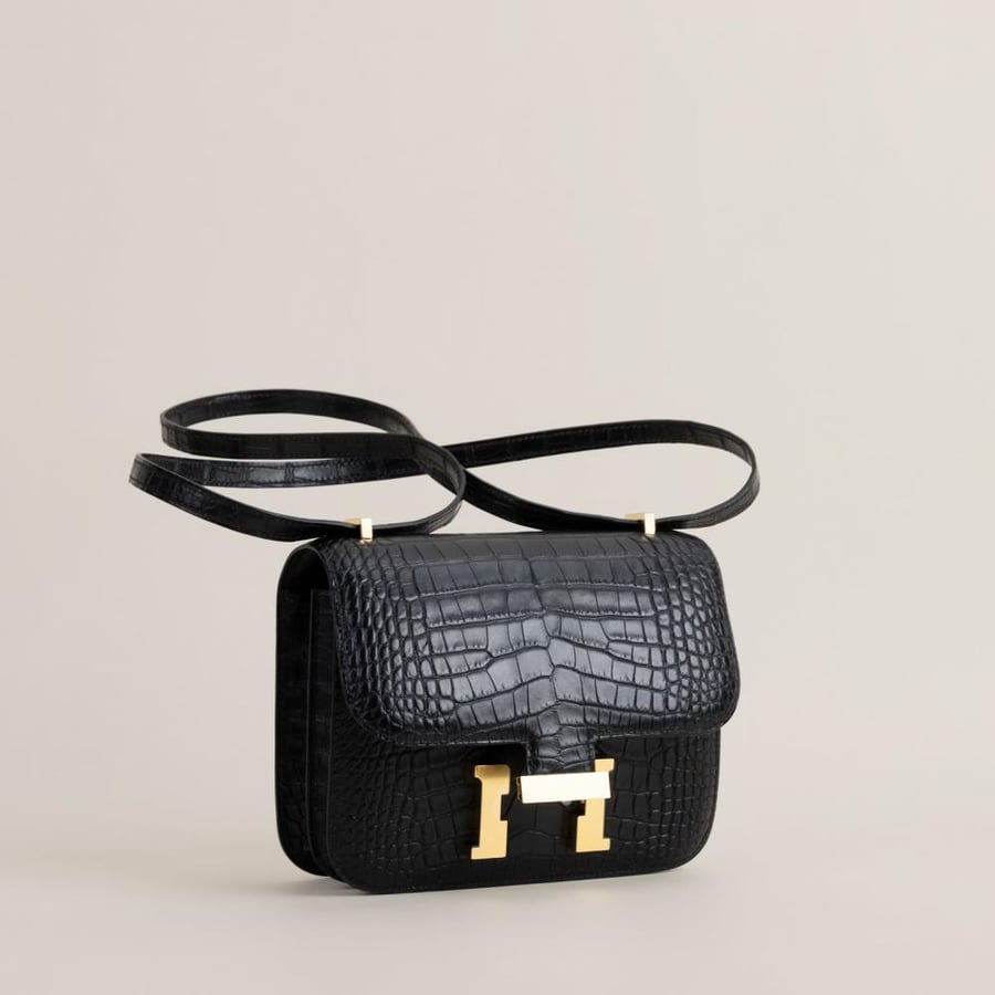 Constance 18CM Matte Alligator Crocodile 89 Noir GHW