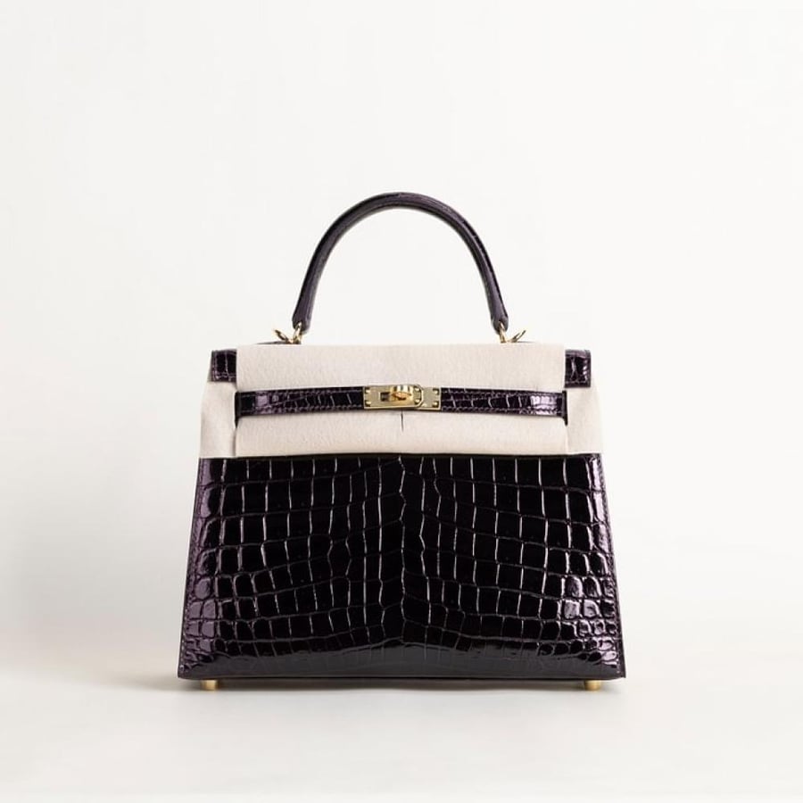 Kelly25 Shiny Niloticus crocodile 3V Aubergine
