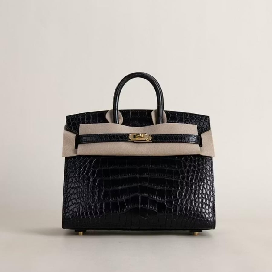 Birkin 20cm Matte Alligator Crocodile 89 Noir GHW