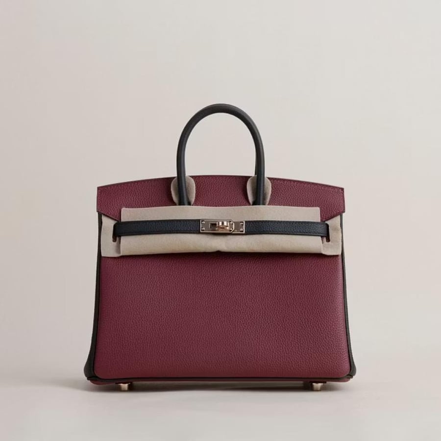 Birkin 25cm Togo 55 Rouge H / 89 Noir RGHW