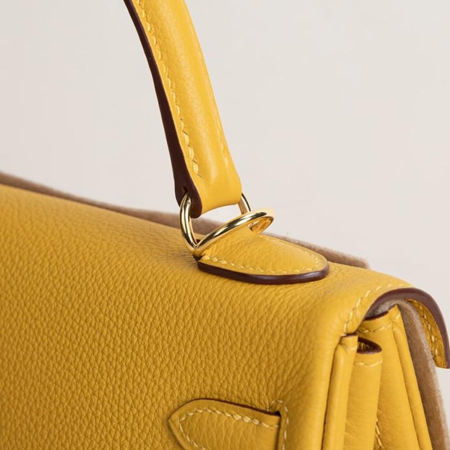 Kelly 25cm Togo 9D Jaune amber GHW