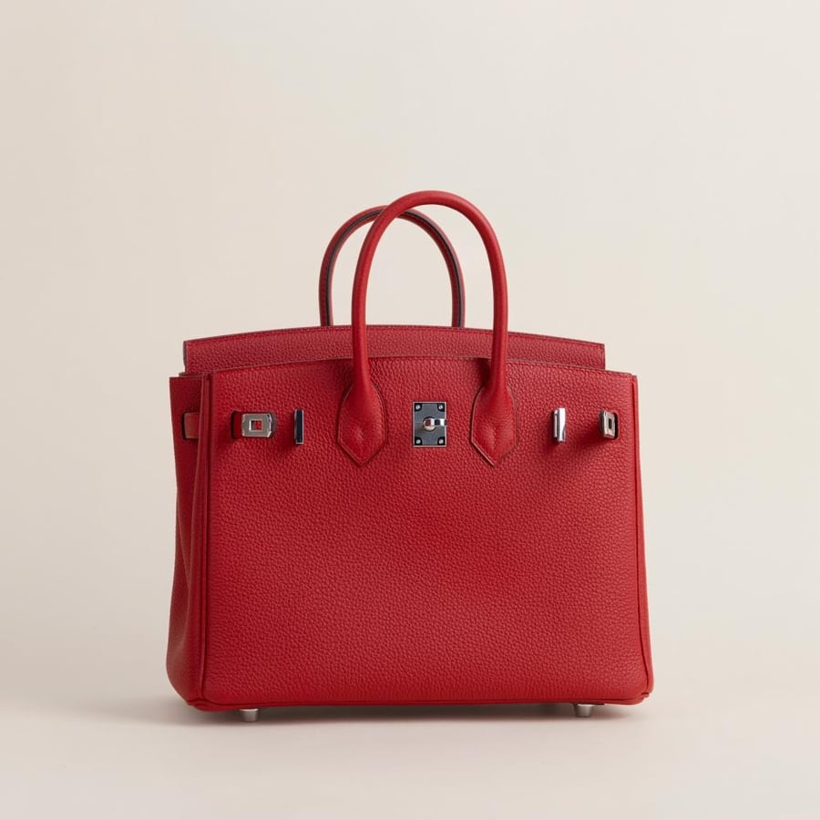 Birkin 25cm Togo Q5 Red jacket PHW