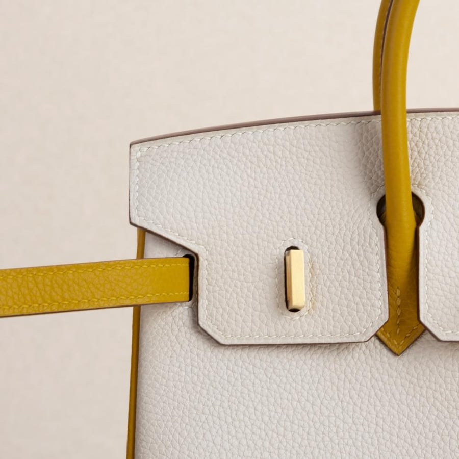 Birkin 25cm Togo CC10 chalk/9D Yellow GHW