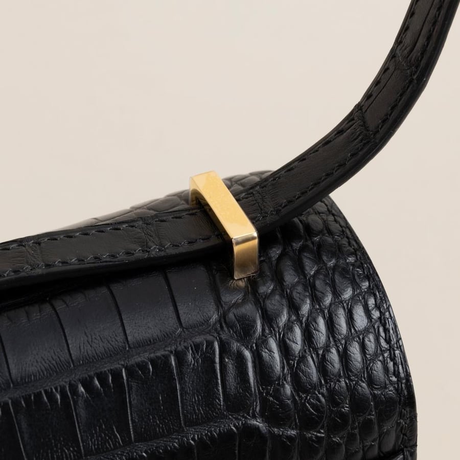 Constance 18CM Matte Alligator Crocodile 89 Noir GHW