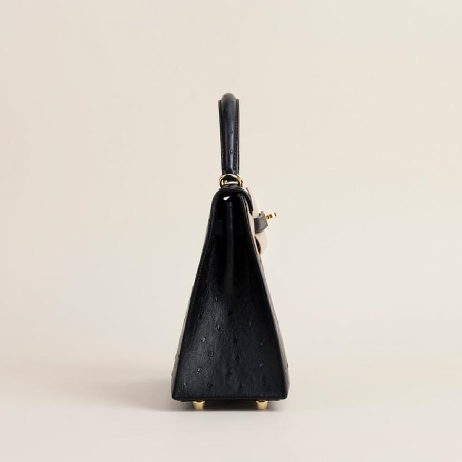 Kelly25 Ostrich CC89 Noir