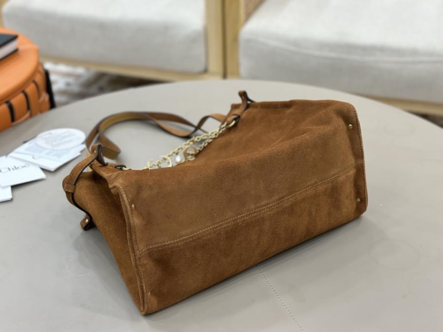 Chloe Charms Large Suede Hobo Bag