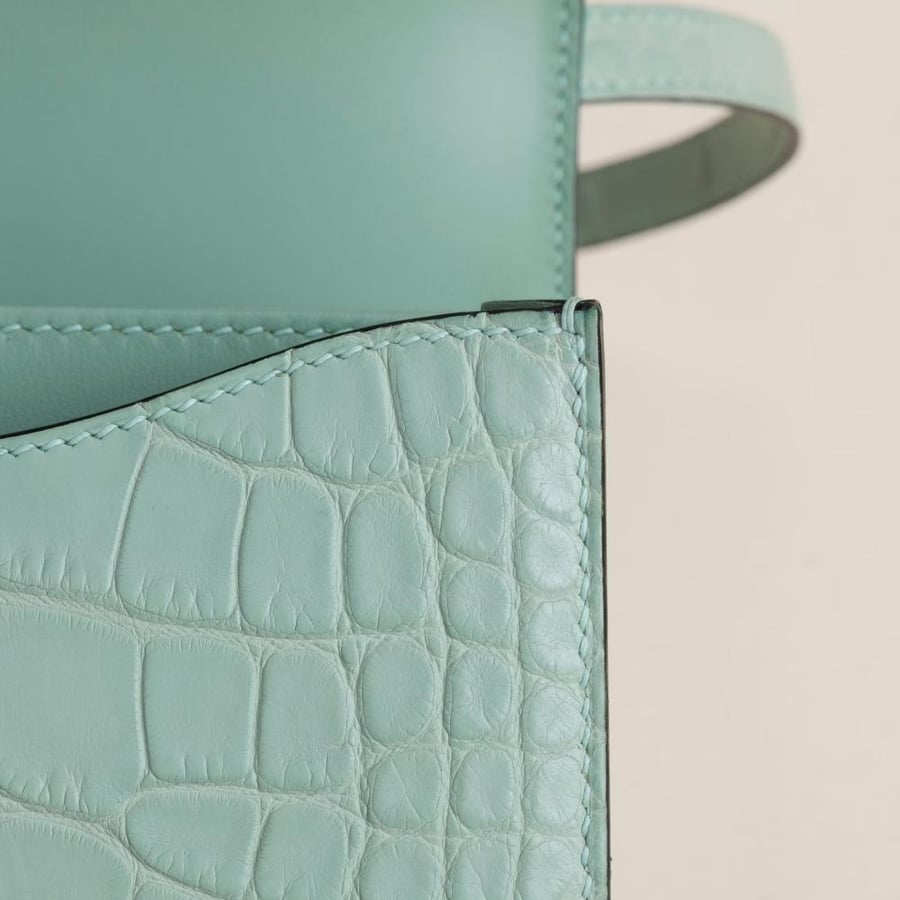 Constance 18CM Matte Alligator Crocodile 6U Vert deau GHW