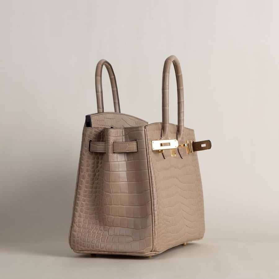 Birkin 30cm Matte Porosus Crocodile 0M Chai GHW