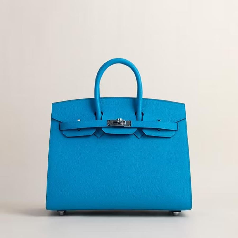 Birkin25cm Sellier Epsom 0F Bleu Frida PHW