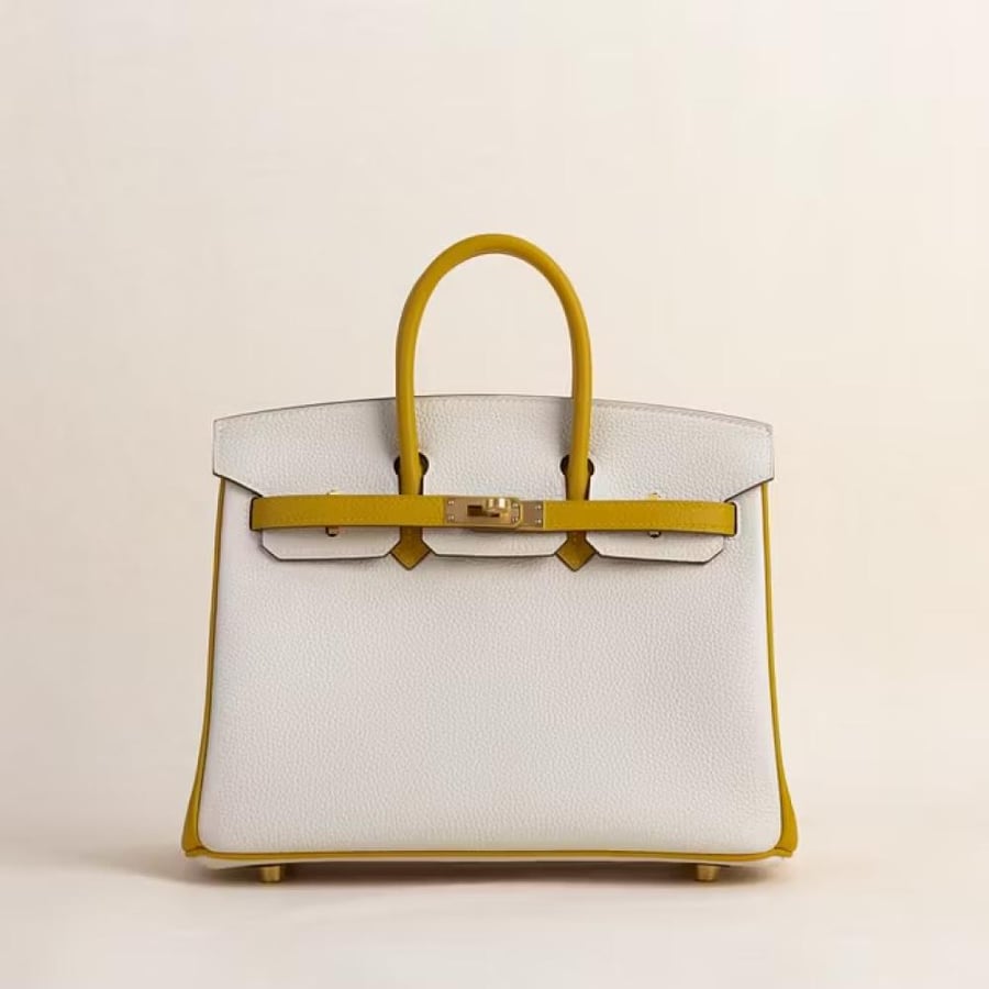 Birkin 25cm Togo CC10 chalk/9D Yellow GHW