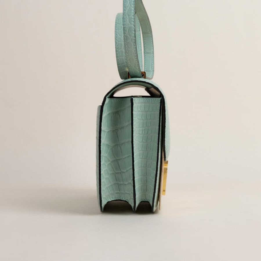 Constance 18CM Matte Alligator Crocodile 6U Vert deau GHW