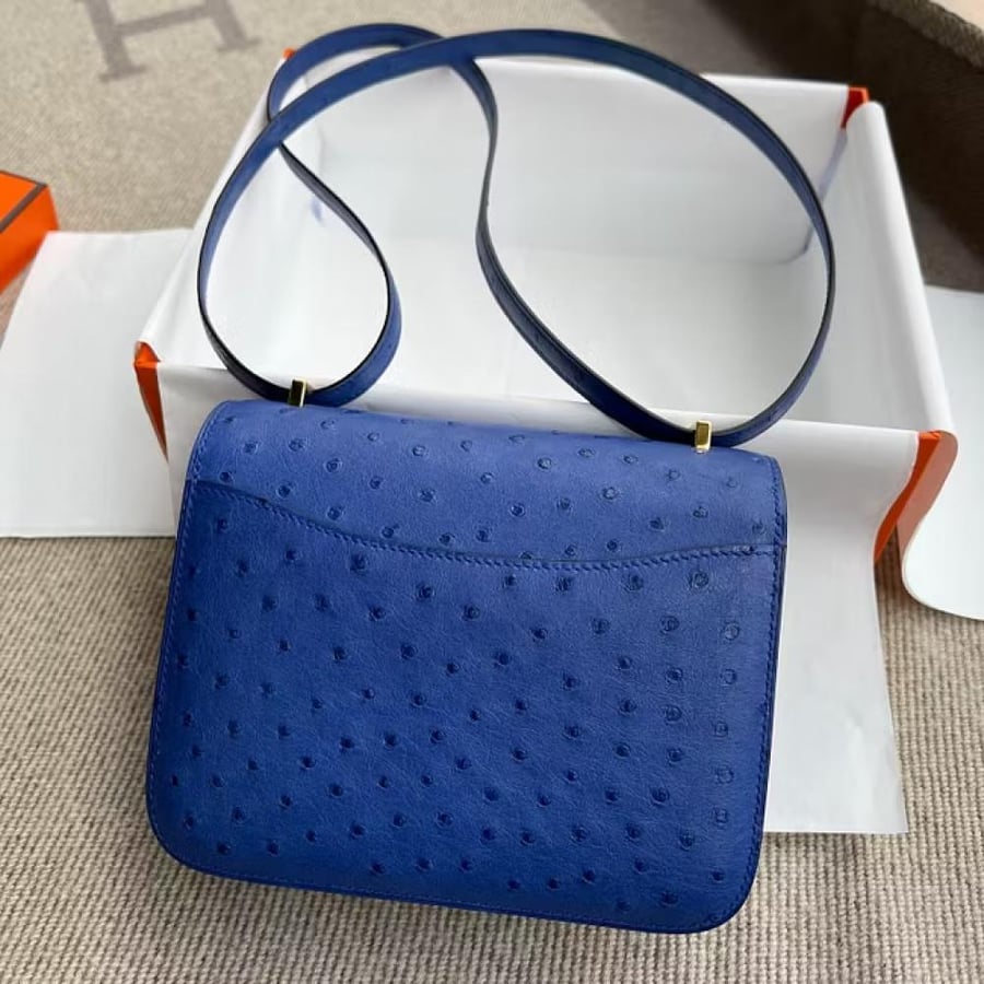 Constance 18CM Ostrich 7T BlueElectrie Gold