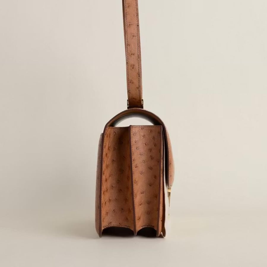 Constance 24CM Ostrich 35 Cognac GHW