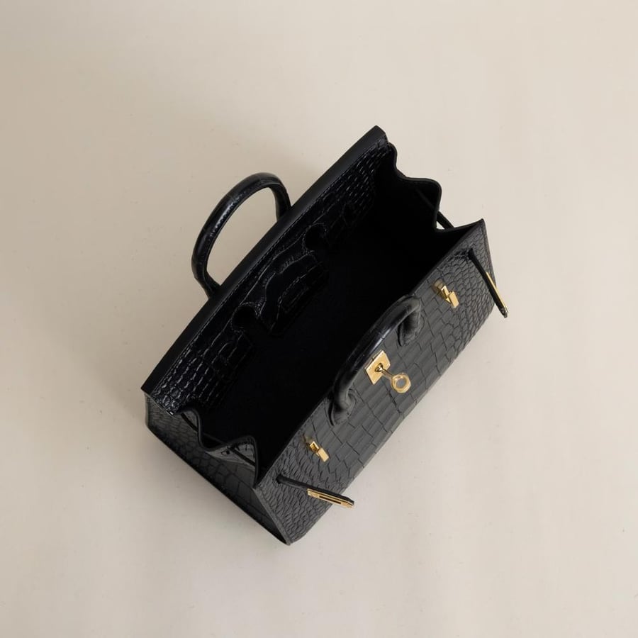 Birkin 20cm Matte Alligator Crocodile 89 Noir GHW