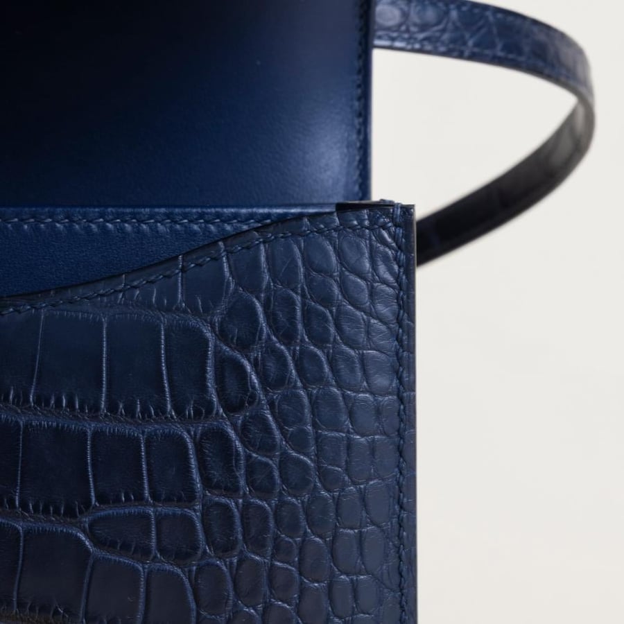 Constance 18CM Matte Alligator Crocodile 73 Sapphire Blue GHW