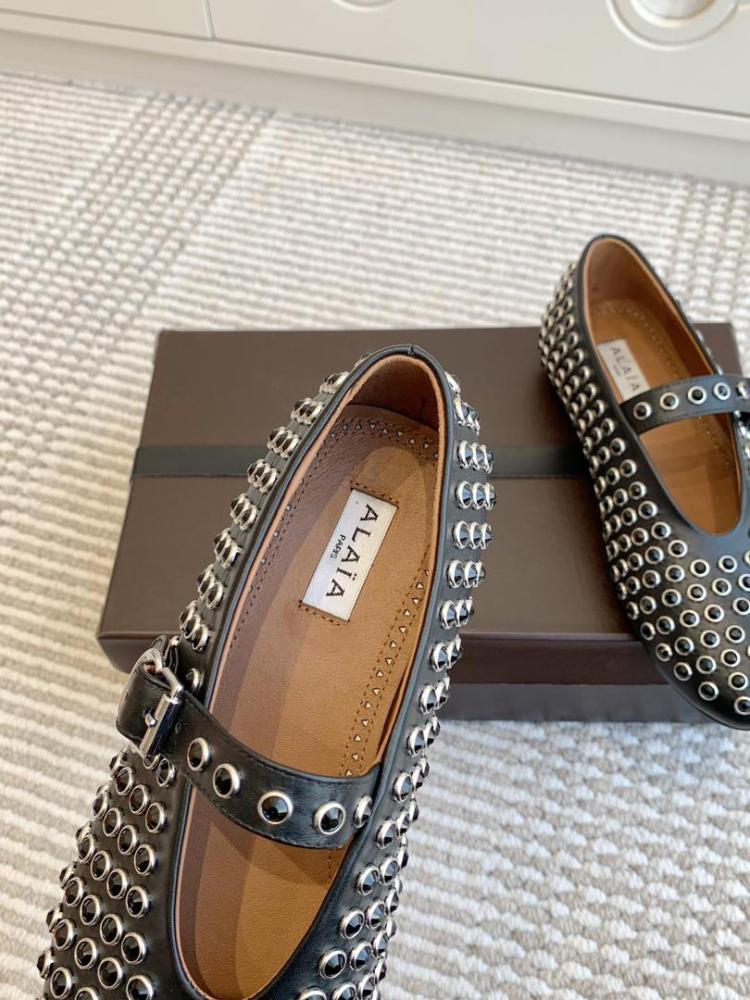 ALAÏA STRASS LAMBSKIN BALLET FLATS