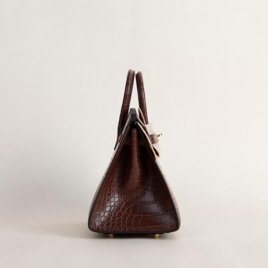 Birkin 20cm Matte Alligator Crocodile 41 Havane GHW
