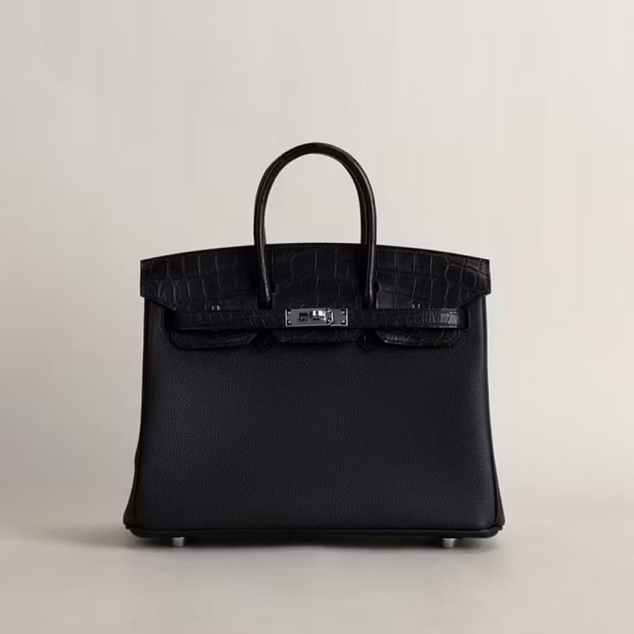 Birkin 25cm Touch Togo/ Nile crocodile 89 Noir PHW