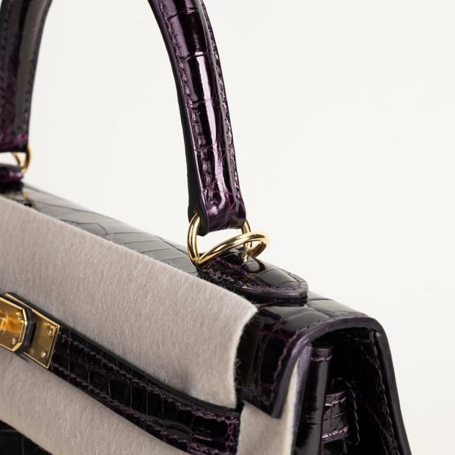 Kelly25 Shiny Niloticus crocodile 3V Aubergine