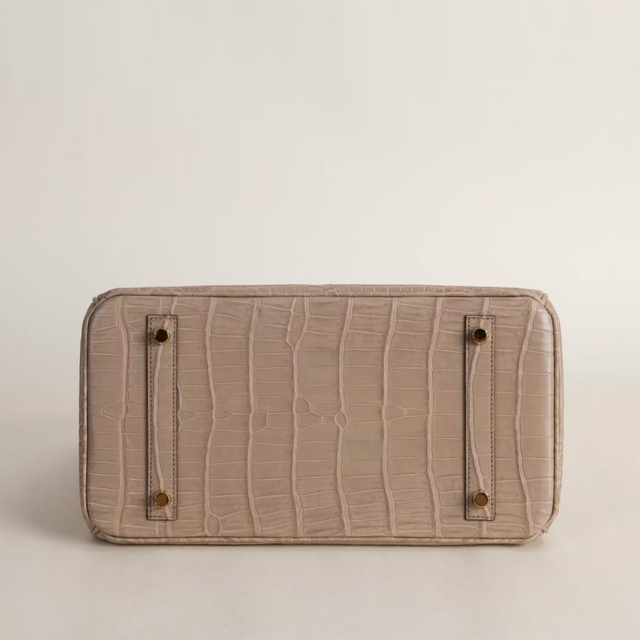 Birkin 30cm Matte Porosus Crocodile 0M Chai GHW