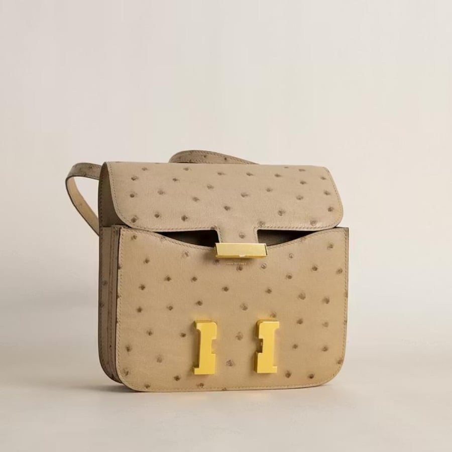 Constance 18CM Ostrich 0M Chai GHW