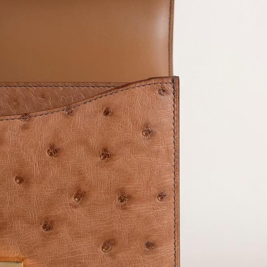 Constance 24CM Ostrich 35 Cognac GHW