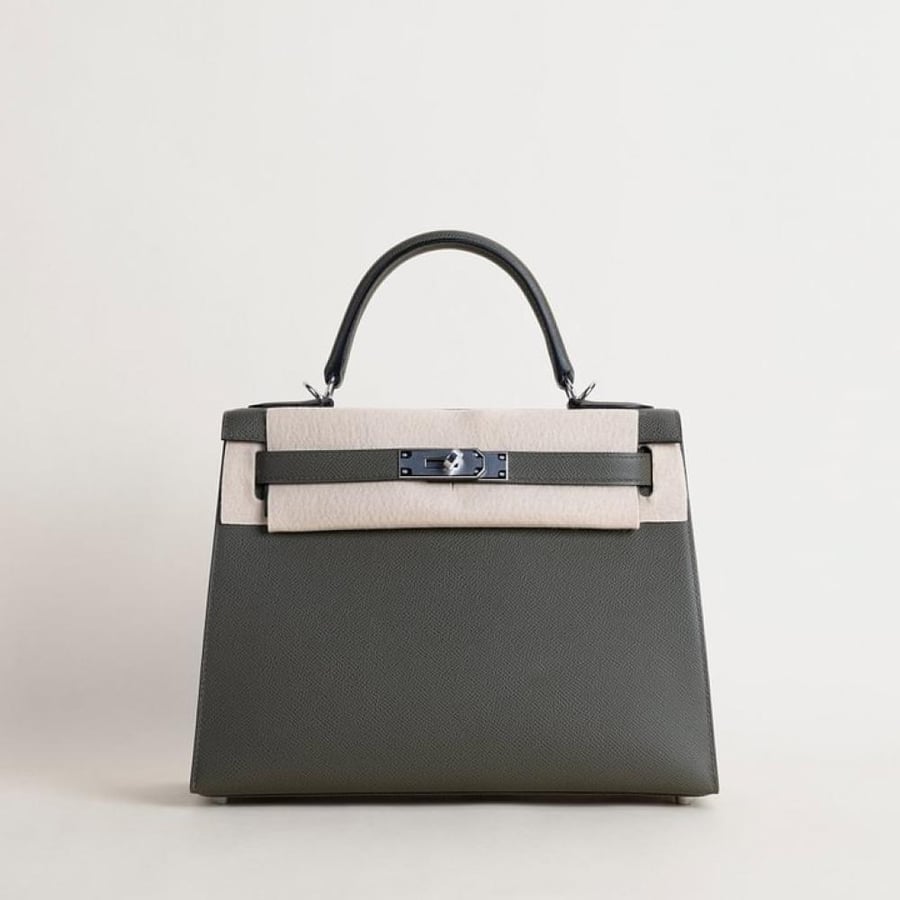 Kelly 28 Epsom Sellier C6 Gray Green