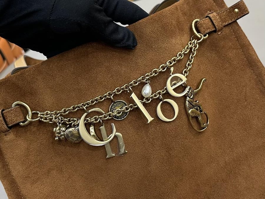 Chloe Charms Large Suede Hobo Bag