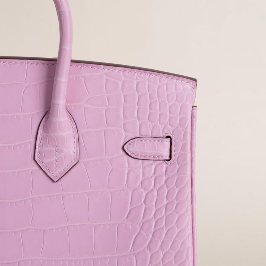 Birkin 25cm Matte Alligator Crocodile 5P Pink PHW