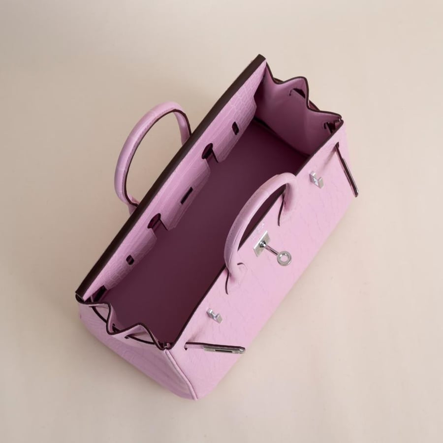 Birkin 25cm Matte Alligator Crocodile 5P Pink PHW