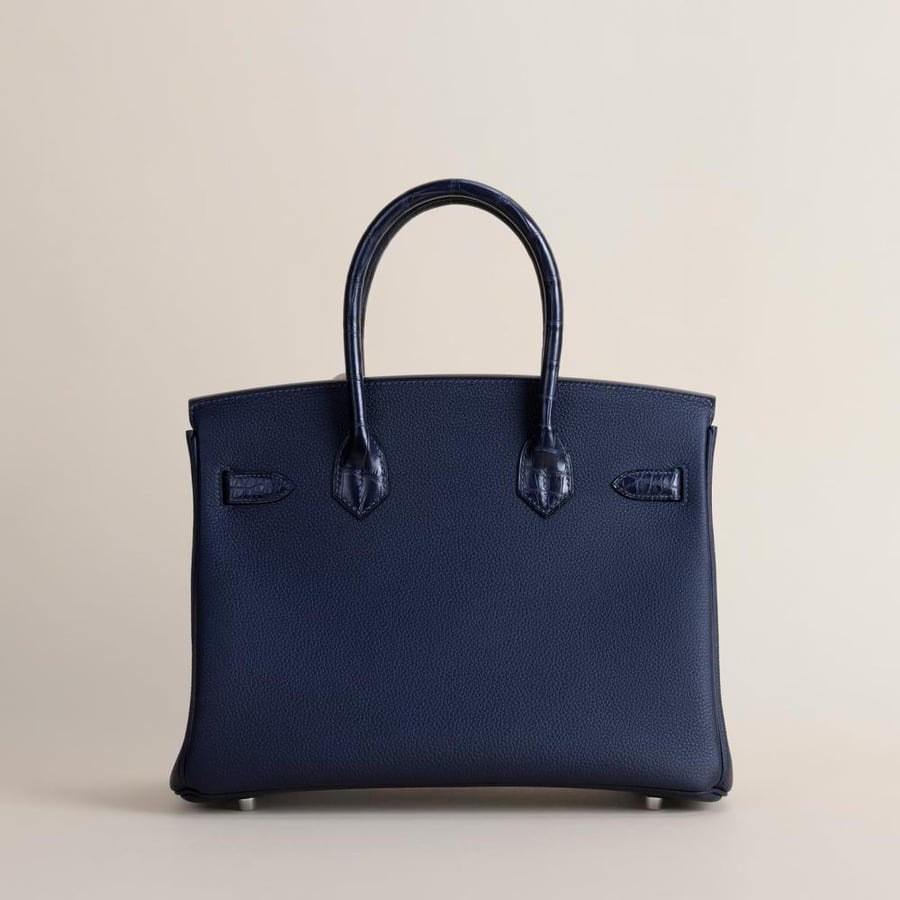 Birkin 30cm Touch  Togo/Malte Alligator 2Z Blue nuit PHW